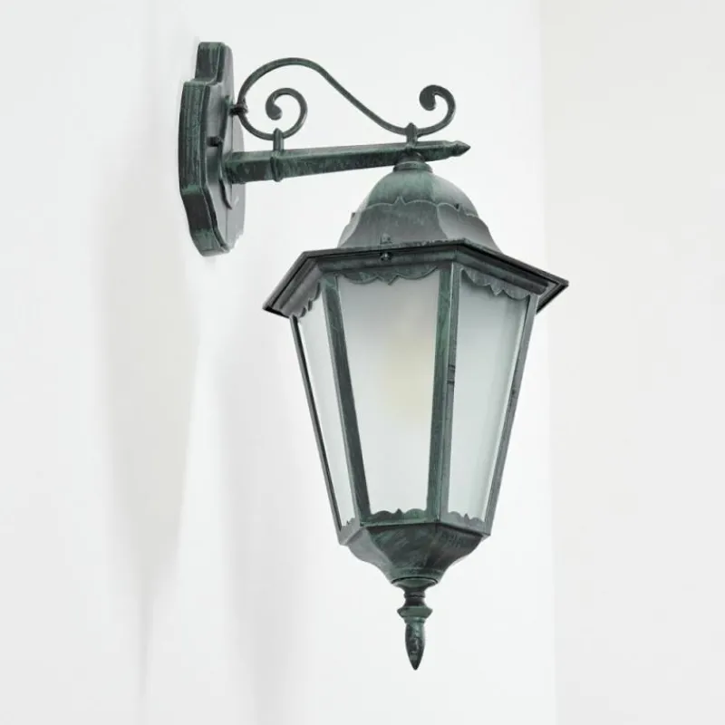 Luminaires Rustiques-hofstein Applique murale d'extérieur Hongkong Vert, Noir, 1 lumière