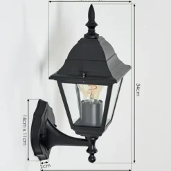 Luminaires Rustiques-hofstein Applique murale d'extérieur Naofe Noir, 1 lumière