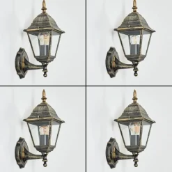 Luminaires Rustiques-hofstein Applique murale d'extérieur Naofe Brun, Or, 1 lumière