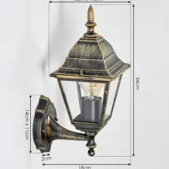 Luminaires Rustiques-hofstein Applique murale d'extérieur Naofe Brun, Or, 1 lumière