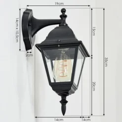 Luminaires Rustiques-hofstein Applique murale d'extérieur Naofe Noir, 1 lumière