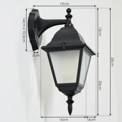 Luminaires Rustiques-hofstein Applique murale d'extérieur Naofe Noir, 1 lumière