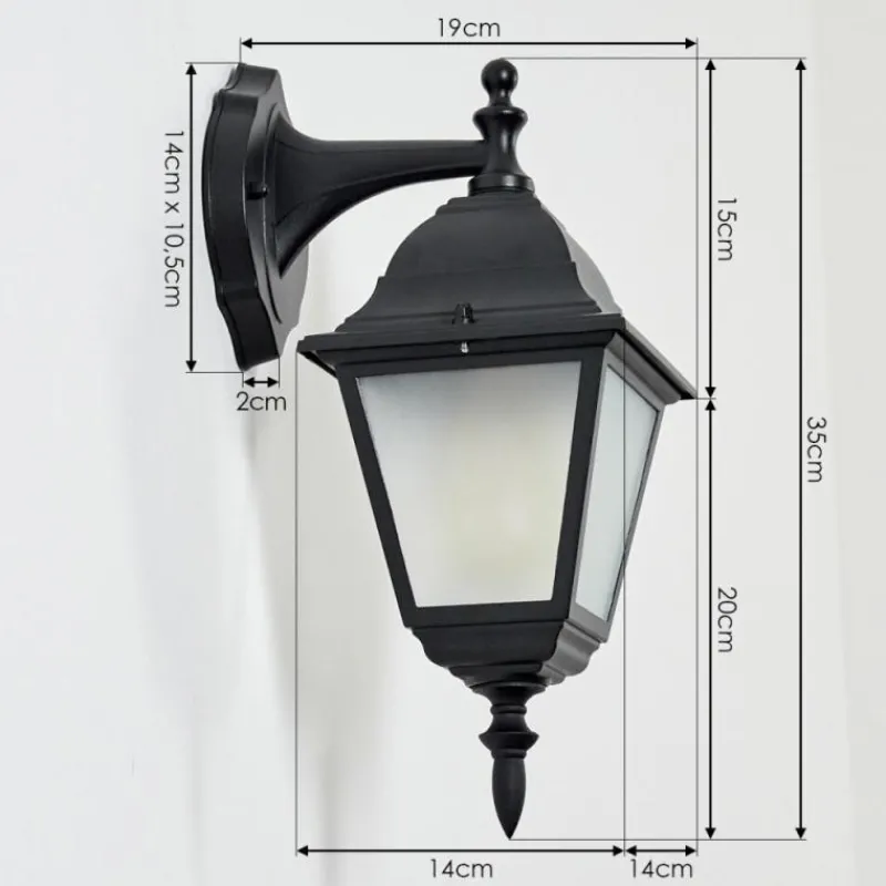 Luminaires Rustiques-hofstein Applique murale d'extérieur Naofe Noir, 1 lumière