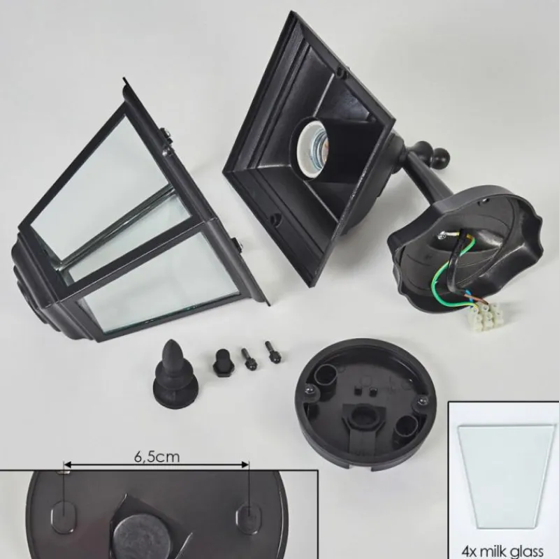 Luminaires Rustiques-hofstein Applique murale d'extérieur Naofe Noir, 1 lumière