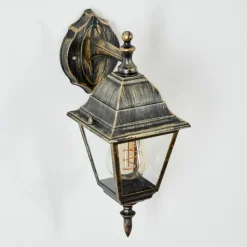 Luminaires Rustiques-hofstein Applique murale d'extérieur Naofe Brun, Or, 1 lumière