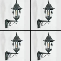 Luminaires Rustiques-hofstein Applique murale d'extérieur Hongkong Vert, Noir, 1 lumière, Détecteur de mouvement