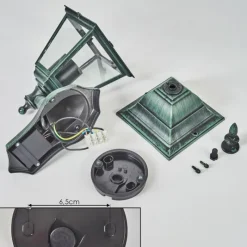 Luminaires Rustiques-hofstein Applique murale d'extérieur Naofe Vert, Noir, 1 lumière, Détecteur de mouvement