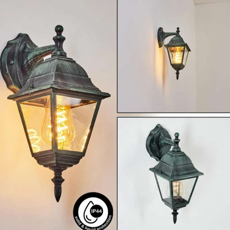 Luminaires Rustiques-hofstein Applique murale d'extérieur Naofe Vert, Noir, 1 lumière