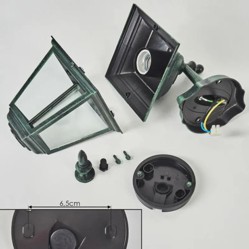 Luminaires Rustiques-hofstein Applique murale d'extérieur Naofe Vert, Noir, 1 lumière