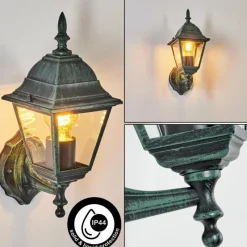 Luminaires Rustiques-hofstein Applique murale d'extérieur Naofe Vert, Noir, 1 lumière