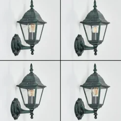 Luminaires Rustiques-hofstein Applique murale d'extérieur Naofe Vert, Noir, 1 lumière