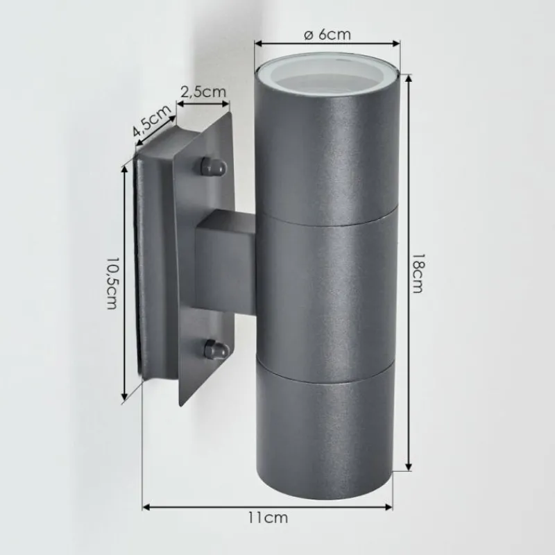 hofstein Applique murale d'extérieur Malaga Anthracite, 2 lumières