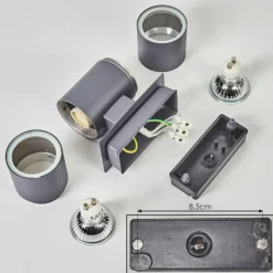 hofstein Applique murale d'extérieur Malaga Anthracite, 2 lumières