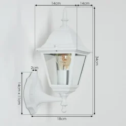 Luminaires Rustiques-hofstein Applique murale d'extérieur Naofe Blanc, 1 lumière