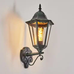 Luminaires Rustiques-hofstein Applique murale d'extérieur Hongkong Vert, Noir, 1 lumière