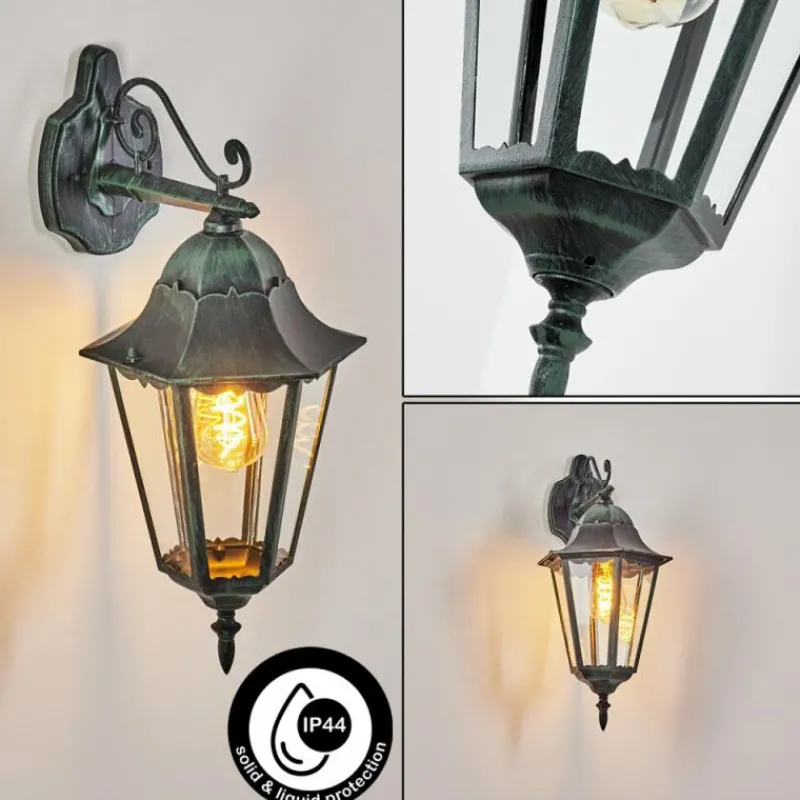 Luminaires Rustiques-hofstein Applique murale d'extérieur Hongkong Vert, Noir, 1 lumière