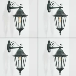 Luminaires Rustiques-hofstein Applique murale d'extérieur Hongkong Vert, Noir, 1 lumière