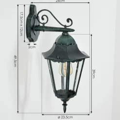 Luminaires Rustiques-hofstein Applique murale d'extérieur Hongkong Vert, Noir, 1 lumière