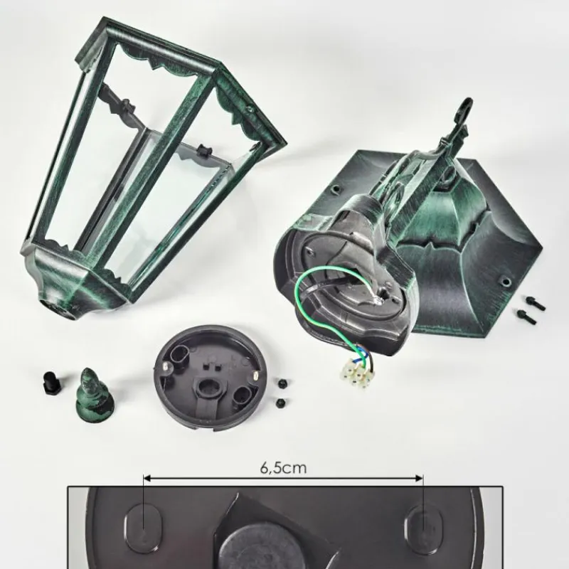 Luminaires Rustiques-hofstein Applique murale d'extérieur Hongkong Vert, Noir, 1 lumière