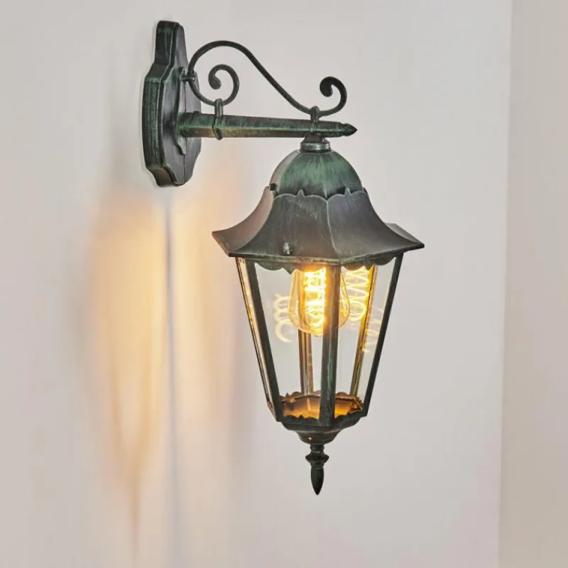 Luminaires Rustiques-hofstein Applique murale d'extérieur Hongkong Vert, Noir, 1 lumière