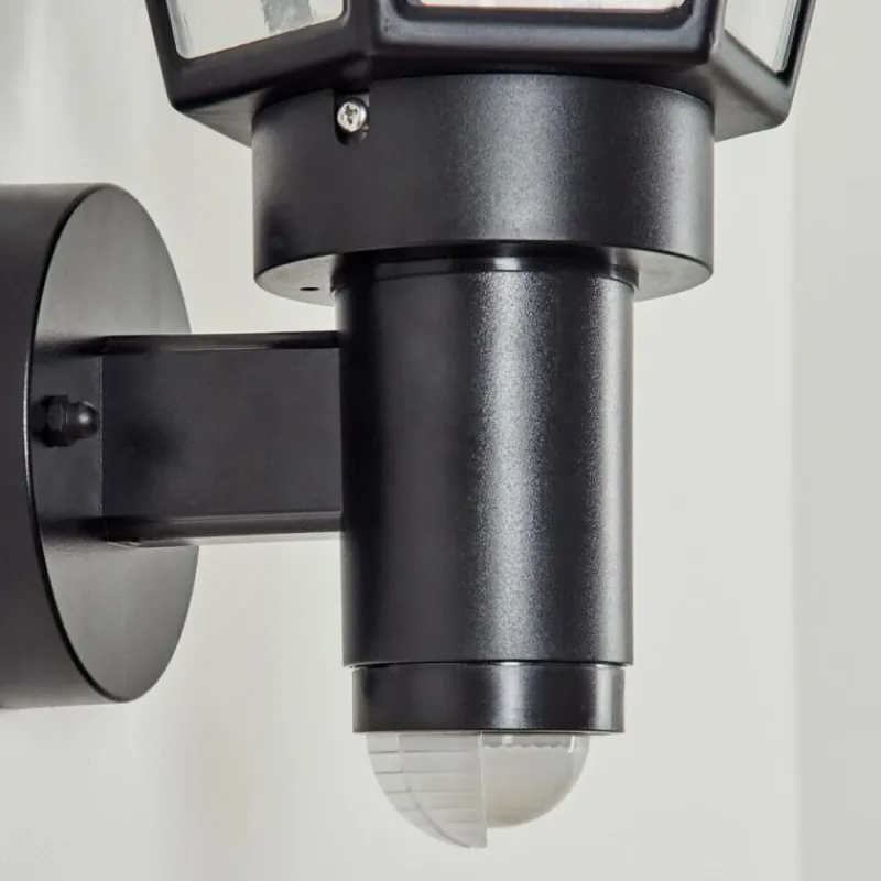 Luminaires Rustiques-hofstein Applique murale d'extérieur Catigny Noir, 1 lumière, Détecteur de mouvement