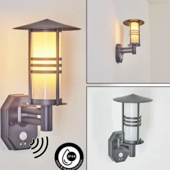 hofstein Applique murale d'extérieur Forli Anthracite, 1 lumière, Détecteur de mouvement