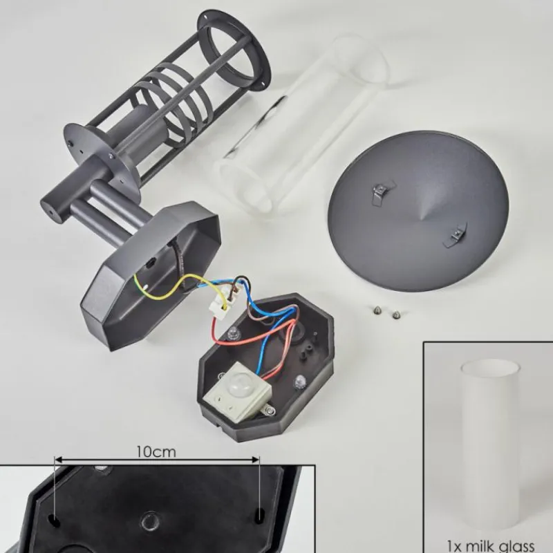 hofstein Applique murale d'extérieur Forli Anthracite, 1 lumière, Détecteur de mouvement