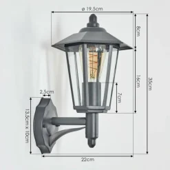 hofstein Applique murale d'extérieur Moskau Anthracite, 1 lumière
