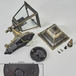 Luminaires Rustiques-hofstein Applique murale d'extérieur Naofe Brun, Or, 1 lumière, Détecteur de mouvement