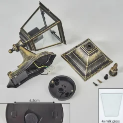 Luminaires Rustiques-hofstein Applique murale d'extérieur Naofe Brun, Or, 1 lumière, Détecteur de mouvement