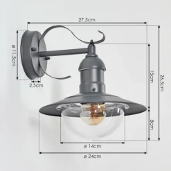 hofstein Applique murale d'extérieur Broni Anthracite, 1 lumière