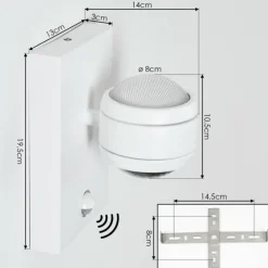 hofstein Applique murale d'extérieur Borlo LED Blanc, 2 lumières, Détecteur de mouvement