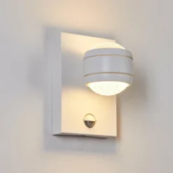 hofstein Applique murale d'extérieur Borlo LED Blanc, 2 lumières, Détecteur de mouvement