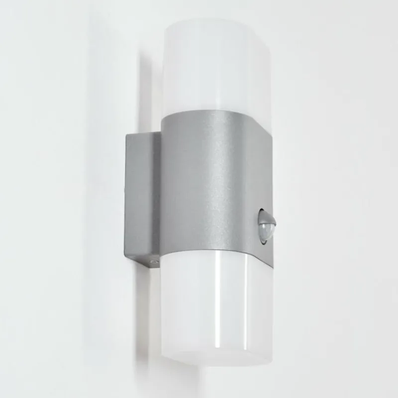 hofstein Applique murale d'extérieur Belerda LED Gris, 2 lumières, Détecteur de mouvement