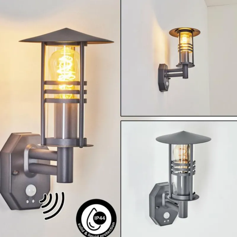 hofstein Applique murale d'extérieur Forli Anthracite, 1 lumière, Détecteur de mouvement