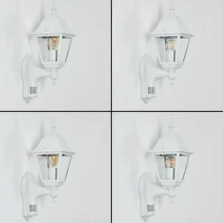 Luminaires Rustiques-hofstein Applique murale d'extérieur Naofe Blanc, 1 lumière, Détecteur de mouvement