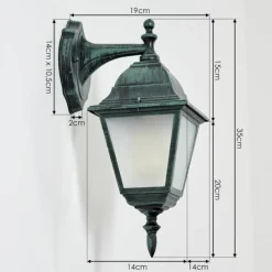 Luminaires Rustiques-hofstein Applique murale d'extérieur Naofe Vert, Noir, 1 lumière