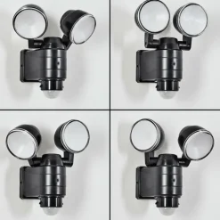hofstein Applique murale d'extérieur Anyarhwi LED Noir, 2 lumières, Détecteur de mouvement