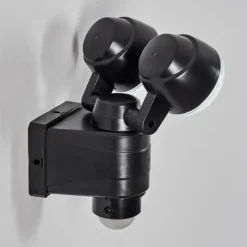 hofstein Applique murale d'extérieur Anyarhwi LED Noir, 2 lumières, Détecteur de mouvement