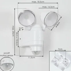 hofstein Applique murale d'extérieur Anyarhwi LED Blanc, 2 lumières, Détecteur de mouvement