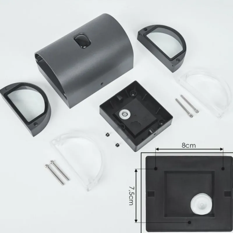 hofstein Applique murale d'extérieur Edevik Anthracite, 2 lumières, Détecteur de mouvement