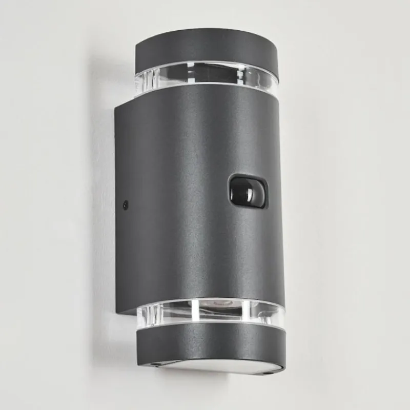 hofstein Applique murale d'extérieur Edevik Anthracite, 2 lumières, Détecteur de mouvement