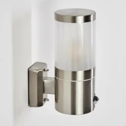 hofstein Applique murale d'extérieur Tolsona Nickel mat, 1 lumière, Détecteur de mouvement