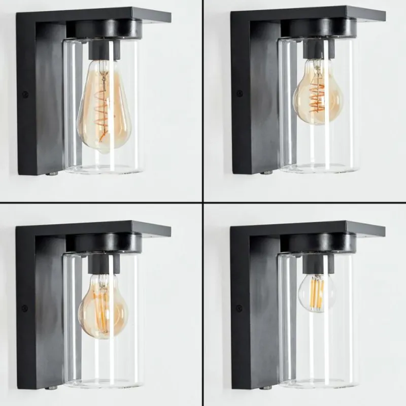 hofstein Applique murale d'extérieur Foley Noir, 1 lumière