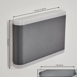 hofstein Applique murale d'extérieur Grude LED Anthracite, 2 lumières