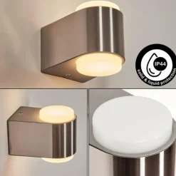 hofstein Applique murale d'extérieur Fanshawe LED Nickel mat, 2 lumières