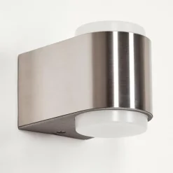 hofstein Applique murale d'extérieur Fanshawe LED Nickel mat, 2 lumières