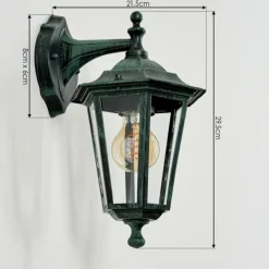 Luminaires Rustiques-hofstein Applique murale d'extérieur Loria Vert, Noir, 1 lumière