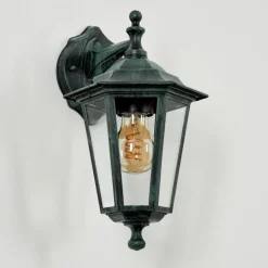 Luminaires Rustiques-hofstein Applique murale d'extérieur Loria Vert, Noir, 1 lumière