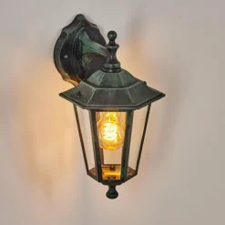 Luminaires Rustiques-hofstein Applique murale d'extérieur Loria Vert, Noir, 1 lumière